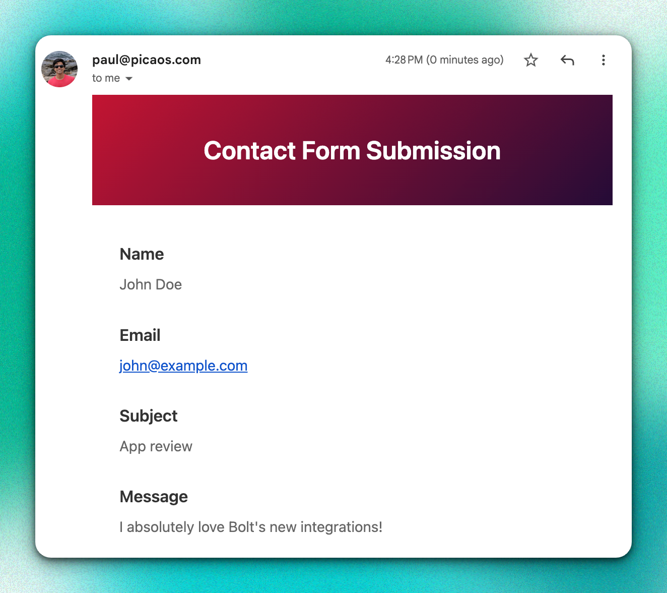 Customized Contact Email